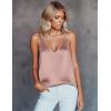 Ekouaer Women’s Silk Satin Camisole Tank Tops V Neck Sleeveless Spaghetti Straps Blouse Casual Racerback Shirt(Pink)