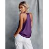 Ekouaer Women’s Silk Satin Camisole Tank Tops V Neck Sleeveless Spaghetti Straps Blouse Casual Racerback Shirt(Purple)