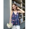 Ekouaer Women’s Silk Satin Camisole Tank Tops V Neck Sleeveless Spaghetti Straps Blouse Casual Racerback Shirt(Wine Glass)