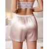 Ekouaer Womens Silk Satin Pajama Short 2026 Summer Casual Sleep Shorts Lounge Sleep Pj Short with Pockets Soft Lounge Shorts(Champagne)