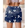 Ekouaer Womens Silk Satin Pajama Short 2026 Summer Casual Sleep Shorts Lounge Sleep Pj Short with Pockets Soft Lounge Shorts(Floral Navy Blue)