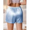 Ekouaer Womens Silk Satin Pajama Short 2026 Summer Casual Sleep Shorts Lounge Sleep Pj Short with Pockets Soft Lounge Shorts(Light Blue)