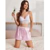 Ekouaer Womens Silk Satin Pajama Short 2026 Summer Casual Sleep Shorts Lounge Sleep Pj Short with Pockets Soft Lounge Shorts(Light Pink)
