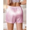 Ekouaer Womens Silk Satin Pajama Short 2026 Summer Casual Sleep Shorts Lounge Sleep Pj Short with Pockets Soft Lounge Shorts(Light Pink)