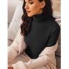 Ekouaer Women’s Turtleneck Long Sleeve Shirts Slim Fit Thermal Underwear Tops Lightweight Pullover Tees(Black)