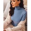 Ekouaer Women’s Turtleneck Long Sleeve Shirts Slim Fit Thermal Underwear Tops Lightweight Pullover Tees(Haze Blue)