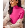 Ekouaer Women’s Turtleneck Long Sleeve Shirts Slim Fit Thermal Underwear Tops Lightweight Pullover Tees(Hot Pink)