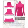 Ekouaer Women’s Turtleneck Long Sleeve Shirts Slim Fit Thermal Underwear Tops Lightweight Pullover Tees(Hot Pink)