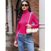 Ekouaer Women’s Turtleneck Long Sleeve Shirts Slim Fit Thermal Underwear Tops Lightweight Pullover Tees(Hot Pink)