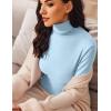 Ekouaer Women’s Turtleneck Long Sleeve Shirts Slim Fit Thermal Underwear Tops Lightweight Pullover Tees(Light Blue)