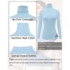 Ekouaer Women’s Turtleneck Long Sleeve Shirts Slim Fit Thermal Underwear Tops Lightweight Pullover Tees(Light Blue)