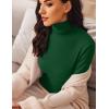Ekouaer Women’s Turtleneck Long Sleeve Shirts Slim Fit Thermal Underwear Tops Lightweight Pullover Tees(Light Green)