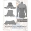 Ekouaer Women’s Turtleneck Long Sleeve Shirts Slim Fit Thermal Underwear Tops Lightweight Pullover Tees(Light Grey)