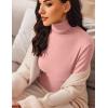 Ekouaer Women’s Turtleneck Long Sleeve Shirts Slim Fit Thermal Underwear Tops Lightweight Pullover Tees(Misty Rose)