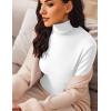Ekouaer Women’s Turtleneck Long Sleeve Shirts Slim Fit Thermal Underwear Tops Lightweight Pullover Tees(White)