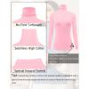Ekouaer Women’s Turtleneck Long Sleeve Shirts Slim Fit Thermal Underwear Tops Lightweight Pullover Tees(White/Pink)