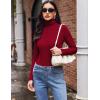Ekouaer Women’s Turtleneck Long Sleeve Shirts Slim Fit Thermal Underwear Tops Lightweight Pullover Tees(Wine Red)