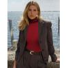 Ekouaer Women’s Turtleneck Long Sleeve Shirts Slim Fit Thermal Underwear Tops Lightweight Pullover Tees(Wine Red)