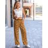 Ekouaer Womens Wide Leg Pants for Women Elastic Waist Womens Casual Palazzo Pants Soft Comfy Pajama Pants with Pockets(Brown and Teddy)