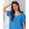 Ekouaer Women’s Zipper Robe Short Sleeves Swiss Dots Housecoat Zip Up Bathrobe Soft Nightgown with Pockets S-3XL(Blue)