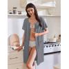 Ekouaer Women’s Zipper Robe Short Sleeves Swiss Dots Housecoat Zip Up Bathrobe Soft Nightgown with Pockets S-3XL(Gray)