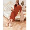Ekouaer Zipper Robes for Women Long Knit Bathrobes Lightweight Full Length Housecoat with Pockets Nightgown S-3XL(Caramel)