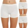 Ekouaer Boyshort Panties Women’s Soft Underwear Briefs Invisible Hipster 3 Pack Seamless Boxer Brief Panties S-XXL(A-white（3 Pack）)