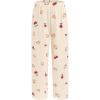 Ekouaer Girls Soft Pajamas Pants Cute Print Pattern PJ Bottoms Comfortable Lounge Long Pants with 2 Pockets(Apricot Teddy Print)