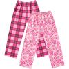 Ekouaer Girls Soft Pajamas Pants Cute Print Pattern PJ Bottoms Comfortable Lounge Long Pants with 2 Pockets(Pattern 2)