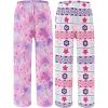 Ekouaer Girls Soft Pajamas Pants Cute Print Pattern PJ Bottoms Comfortable Lounge Long Pants with 2 Pockets(Pattern 3)
