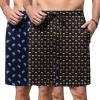 Ekouaer Men’s Pajama Shorts Soft Sleepwear Bottoms Elastic Waistband Loungewear Breathable Men Shorts with Pockets(Black and Navy Blue Print)