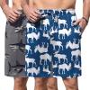 Ekouaer Men’s Pajama Shorts Soft Sleepwear Bottoms Elastic Waistband Loungewear Breathable Men Shorts with Pockets(Blue Print and Gray Shark)