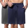 Ekouaer Men’s Pajama Shorts Soft Sleepwear Bottoms Elastic Waistband Loungewear Breathable Men Shorts with Pockets(Navy Blue and Drak Gray)