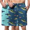 Ekouaer Men’s Pajama Shorts Soft Sleepwear Bottoms Elastic Waistband Loungewear Breathable Men Shorts with Pockets(Navy Blue and Light Fishing Print)