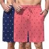 Ekouaer Men’s Pajama Shorts Soft Sleepwear Bottoms Elastic Waistband Loungewear Breathable Men Shorts with Pockets(Navy Blue and Pink Print)