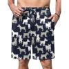 Ekouaer Men’s Pajama Shorts Soft Sleepwear Bottoms Elastic Waistband Loungewear Breathable Men Shorts with Pockets(Navy Dogs)