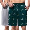 Ekouaer Men’s Pajama Shorts Soft Sleepwear Bottoms Elastic Waistband Loungewear Breathable Men Shorts with Pockets(Stripe and Dark Green Print)