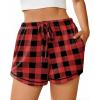 Ekouaer Pajama Shorts for Women 2026 Soft Sleep Shorts Casual Lounge Pants Comfy Pj Pants with Pockets(Red Plaid)