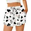 Ekouaer Pajama Shorts for Women 2026 Soft Sleep Shorts Casual Lounge Pants Comfy Pj Pants with Pockets(White Cow)