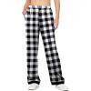 Ekouaer Soft Pajama Pants for Women, Elastic Waist Casual Lounge Yoga Pj Bottoms with Pockets(Black White Plaid)