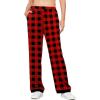 Ekouaer Soft Pajama Pants for Women, Elastic Waist Casual Lounge Yoga Pj Bottoms with Pockets(Red Black Plaid)
