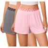 Ekouaer Womens 2 Pack Pajama Shorts 2026 Comfy Elastic Waist Sleep Shorts Bamboo Viscose Soft Pj Bottoms with Pockets(Gray+pink)