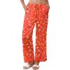 Ekouaer Womens Silk Satin Pajama Pants Casual Comfy Sleep Pants Pocketed Elastic Waist Wide Leg Pj Bottoms with Lace Trim(Red Chirstmas Pattern)