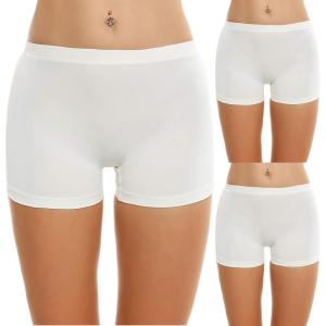 Ekouaer Boyshort Panties Women’s Soft Underwear Briefs Invisible Hipster 3 Pack Seamless Boxer Brief Panties S-XXL(A-white（3 Pack）)
