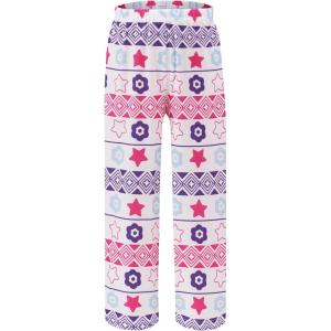 Ekouaer Girls Soft Pajamas Pants Cute Print Pattern PJ Bottoms Comfortable Lounge Long Pants with 2 Pockets(Love Grid)