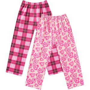 Ekouaer Girls Soft Pajamas Pants Cute Print Pattern PJ Bottoms Comfortable Lounge Long Pants with 2 Pockets(Pattern 2)
