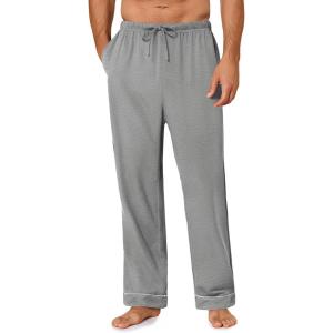 Ekouaer Mens Pajama Pants Sleepwear Soft Pjs Bottoms Sleep Lounge Long Pant with Drawstring & Pockets(Light Gray)