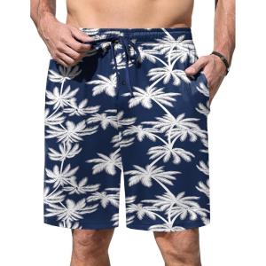 Ekouaer Men’s Pajama Shorts Soft Sleepwear Bottoms Elastic Waistband Loungewear Breathable Men Shorts with Pockets(Coconut Tree)