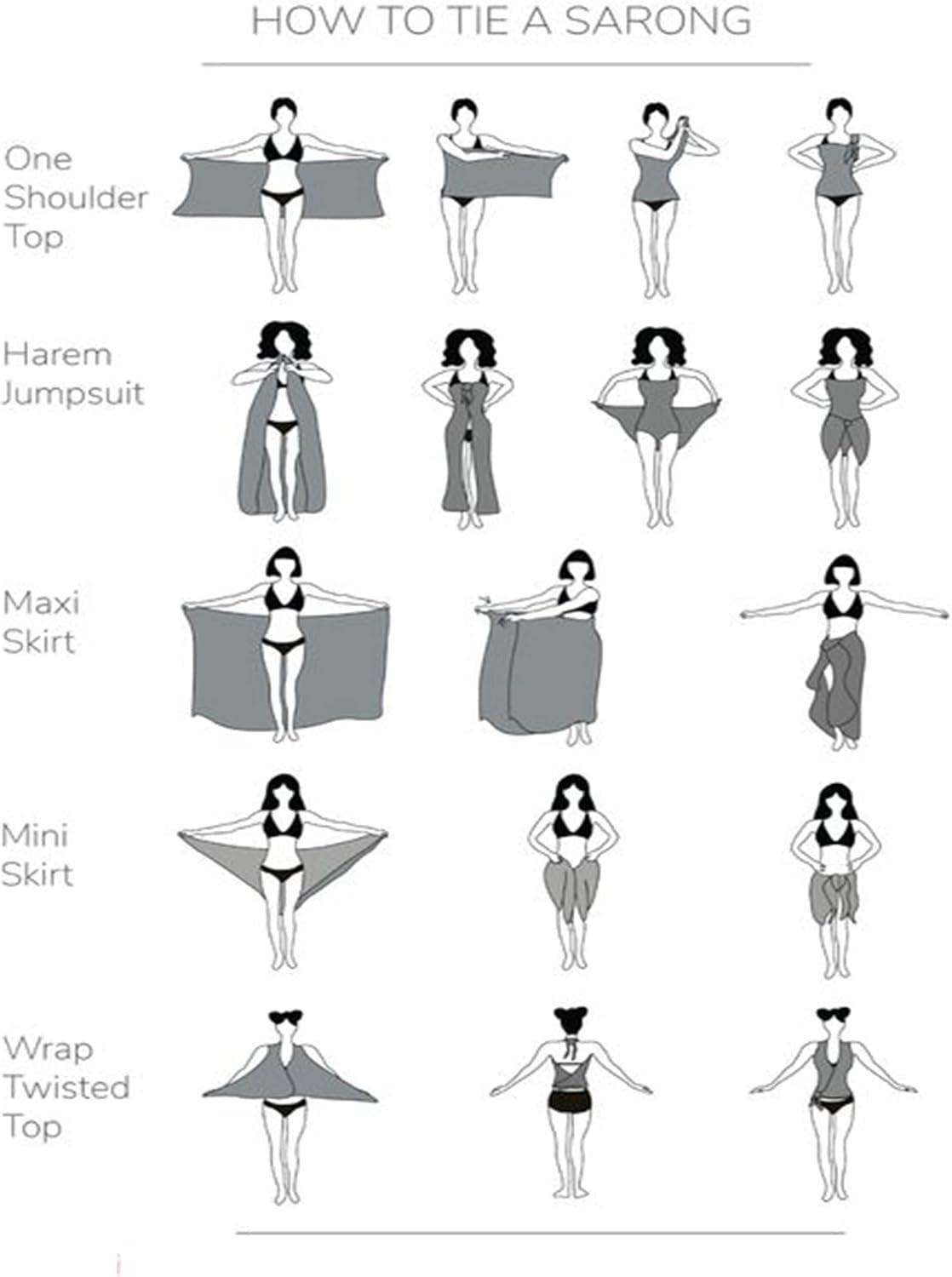 imageEkouaer Women Sarong Swimsuit Coverups Chiffon Long Bikini Wraps Sheer Beach Bathing Suit Cover Up4swiss Dot Black