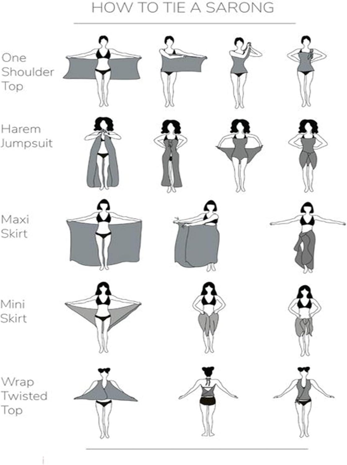 imageEkouaer Women Sarong Swimsuit Coverups Chiffon Long Bikini Wraps Sheer Beach Bathing Suit Cover UpBlack Pink Art Stripe